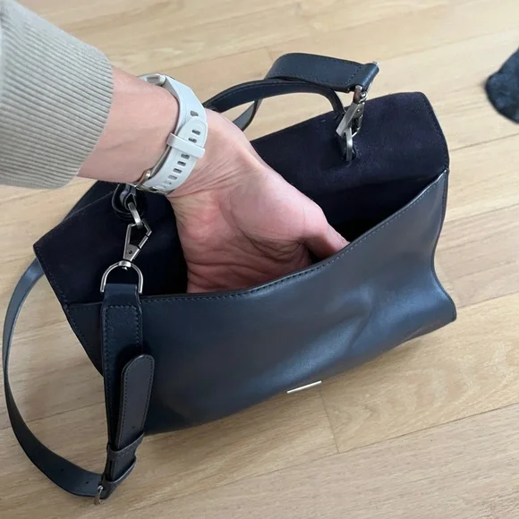 Rebecca Minkoff Black Suede and Leather Crossbody Bag - Picture 5 of 16